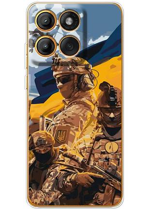 Чехол силиконовый с картинкой на motorola edge 60 fusion (патриотический, воины всу)