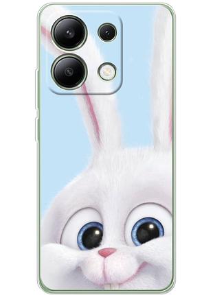 Чехол силиконовый с картинкой на xiaomi redmi note 13 4g (кролик снежок)