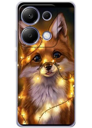 Чохол силіконовий з картинкою на xiaomi redmi note 13 pro 4g (новорічний, лисичка)