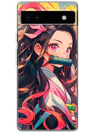 Чехол силиконовый с картинкой на google pixel 6a (аниме, anime)