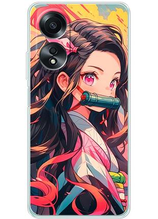 Чехол силиконовый с картинкой на oppo a58 4g (аниме, anime)