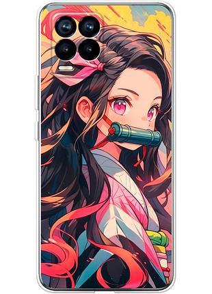 Чехол силиконовый с картинкой на realme 8 (аниме, anime)