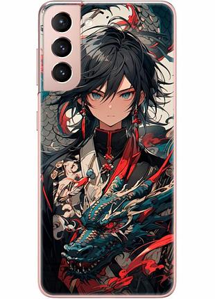 Чехол силиконовый с картинкой на samsung galaxy s21 (g991) (аниме, anime)