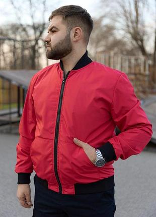 Ветровка мужская бомбер “challenge 2.0” красная на молнии без капюшона s m l xl xxl 3xl