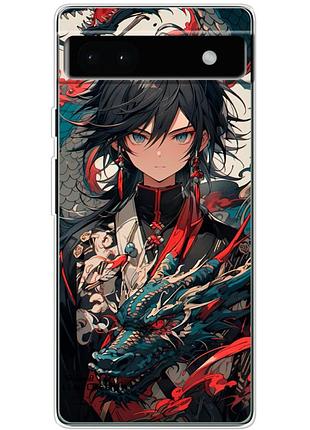 Чехол силиконовый с картинкой на google pixel 6a (аниме, anime)