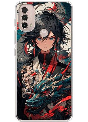 Чехол силиконовый с картинкой на motorola e40 (аниме, anime)