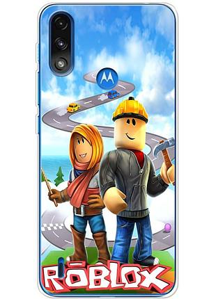 Чохол силіконовий з картинкою на motorola e7i power (роблокс, roblox)