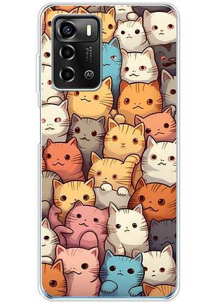 Чохол силіконовий з картинкою на zte blade a72 (котики)