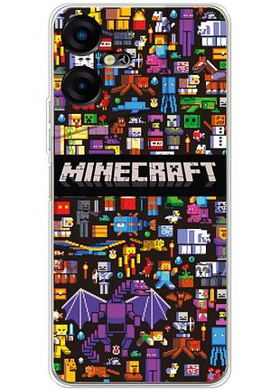 Чохол силіконовий з картинкою на tecno pova neo 3 (майнкрафт, minecraft)