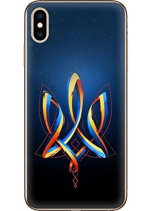 Чохол силіконовий з картинкою на iphone xs max (патріотичний, герб україни)