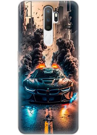 Чехол силиконовый с картинкой на oppo a5 2020 (машина bmw i8)