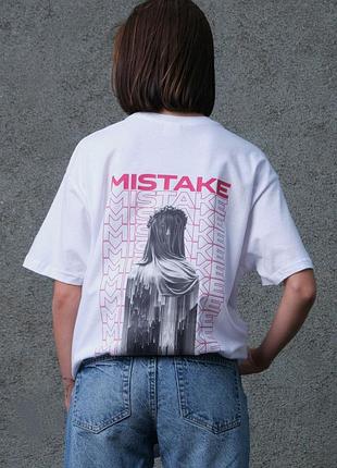Женская оверсайз футболка с принтом without mistake white l/xl 2xl-3xl