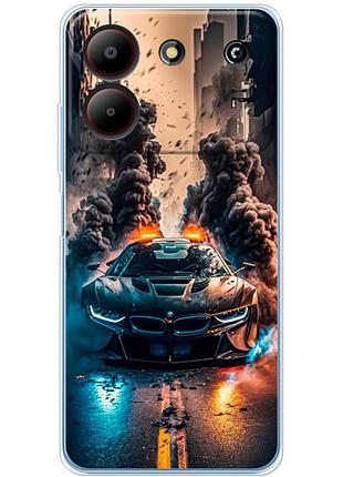 Чохол силіконовий з картинкою на zte blade a54 (машина bmw i8)