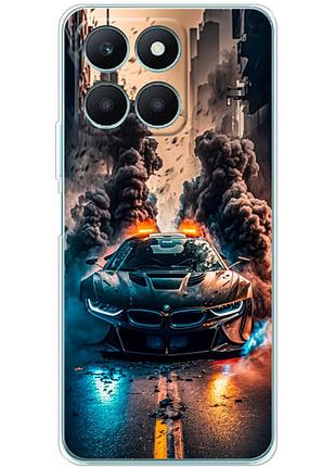 Чехол силиконовый с картинкой на huawei honor x6a (машина bmw i8)