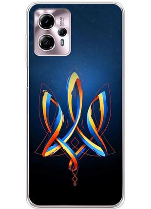 Чохол силіконовий з картинкою на motorola g13 (патріотичний, герб україни)