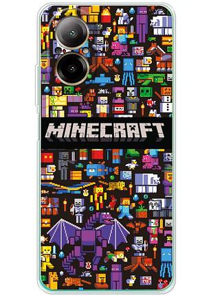 Чехол силиконовый с картинкой на realme c67 (майнкрафт, minecraft)
