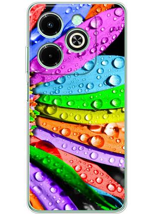 Чохол силіконовий з картинкою на infinix hot 40i (кольорові листки)