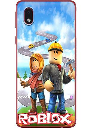 Чехол силиконовый с картинкой на samsung galaxy a01 core (a013) (роблокс, roblox)
