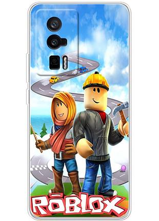 Чохол силіконовий з картинкою на xiaomi poco f5 pro (роблокс, roblox)