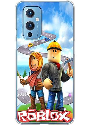 Чехол силиконовый с картинкой на oneplus 9 (роблокс, roblox)