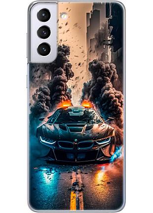 Чехол силиконовый с картинкой на samsung galaxy s21 plus (g996) (машина bmw i8)