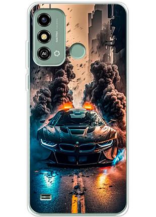 Чохол силіконовий з картинкою на zte blade a53 (машина bmw i8)