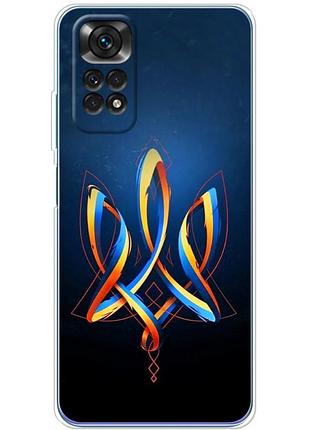 Чехол силиконовый с картинкой на xiaomi redmi note 11s (патриотический, герб украины)