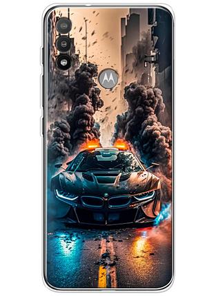 Чохол силіконовий з картинкою на motorola e20 (машина bmw i8)