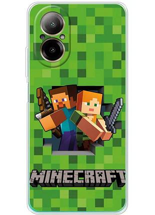 Чехол силиконовый с картинкой на realme c67 (майнкрафт, minecraft)