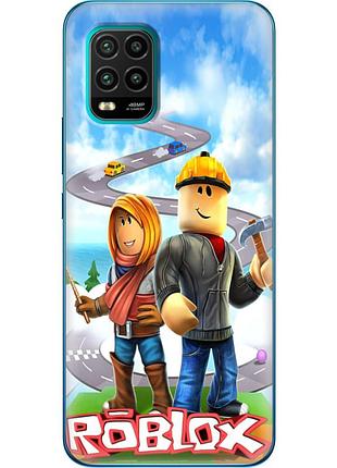 Чехол силиконовый с картинкой на xiaomi mi 10 lite (роблокс, roblox)