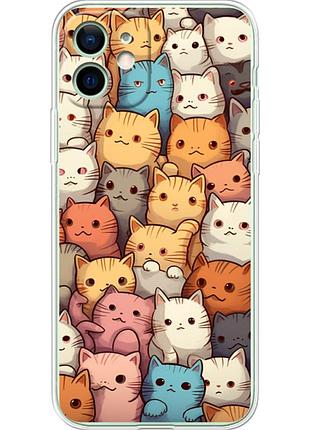 Чохол силіконовий з картинкою на iphone 12 (котики)