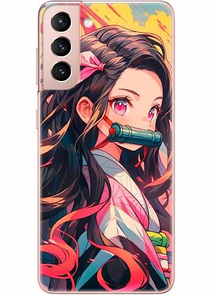 Чохол силіконовий з картинкою на samsung galaxy s21 (g991) (аніме, anime)