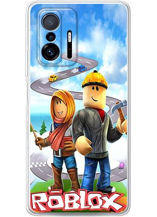 Чехол силиконовый с картинкой на xiaomi 11t (роблокс, roblox)