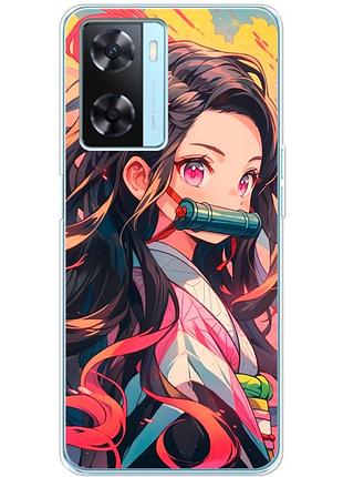 Чехол силиконовый с картинкой на oppo a77 (аниме, anime)