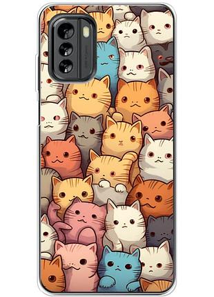 Чехол силиконовый с картинкой на nokia g60 (котики)