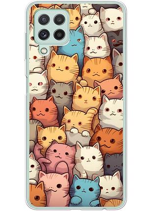 Чехол силиконовый с картинкой на samsung galaxy a22 4g (a225) (котики)