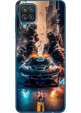Чехол силиконовый с картинкой на samsung galaxy a12 (a125) (машина bmw i8)