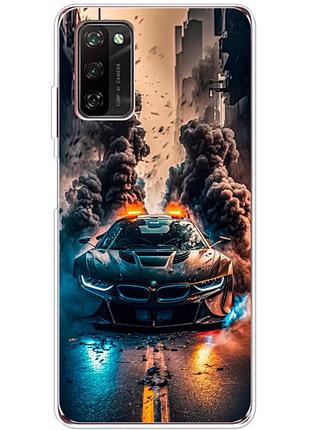 Чехол силиконовый с картинкой на blackview a100 (машина bmw i8)