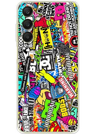 Чехол силиконовый с картинкой на samsung galaxy a25 (a256) (цветные наклейки)