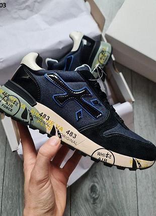 Кроссовки мужские premiata mick black blue 41 42 43 45