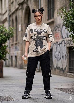 ✨базовая футболка "oversize" с стильным накатом✨