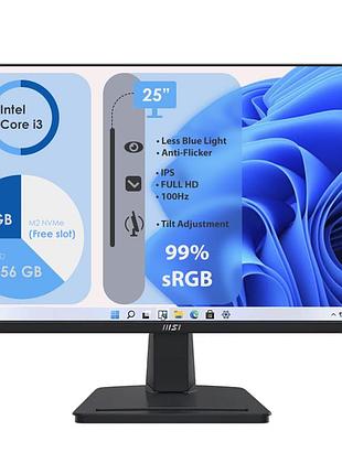 Моноблок неттоп hp prodesk 600 g3 s1151 (core i3-6100t/ddr4 8gb/ssd256gb sata/ wi-fi); монітор 25" msi pro mp252 black