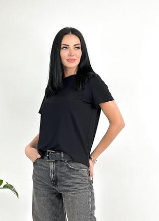 Женская футболка "zefir" трикотаж черный, 42-44