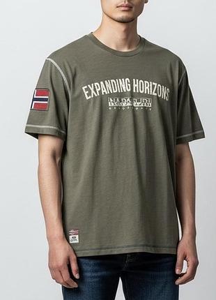 Футболка мужская napapijri np0a4gdq хаки.