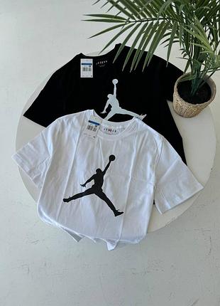 Футболка jordan big logo/ футболка джордан черная/белая білий, l