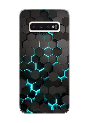 Чехол на samsung galaxy s10 :: соты 3d (принт 357)
