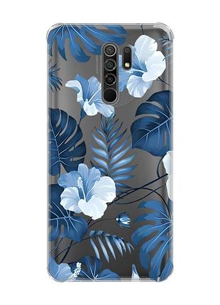Чехол с утолщёнными углами на xiaomi redmi 9 :: тропики (принт 373)