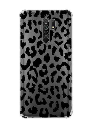 Чехол с утолщёнными углами на xiaomi redmi 9 :: леопардовый принт (принт 374)