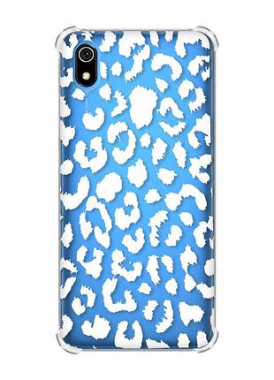 Чехол с утолщенными углами для xiaomi redmi 7a :: леопардовый принт белый (принт 375)