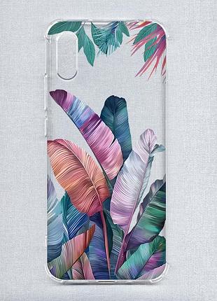 Чехол с утолщёнными углами на xiaomi redmi 9a :: тропики (принт 372)